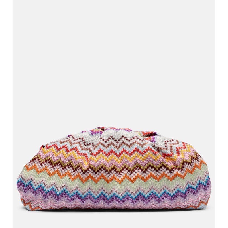 Missoni Zigzag Large jacquard clutch v multibarevném provedení