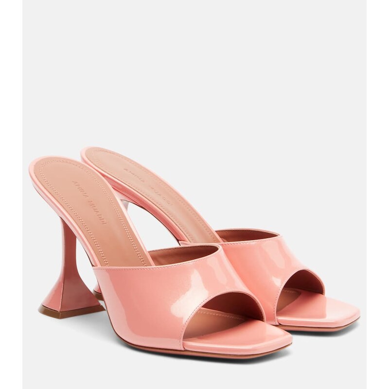 Amina Muaddi Lupita patent leather mules