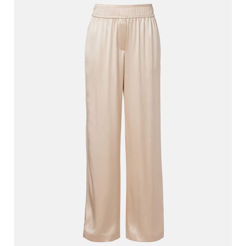 Brunello Cucinelli Silk-blend satin wide-leg pants