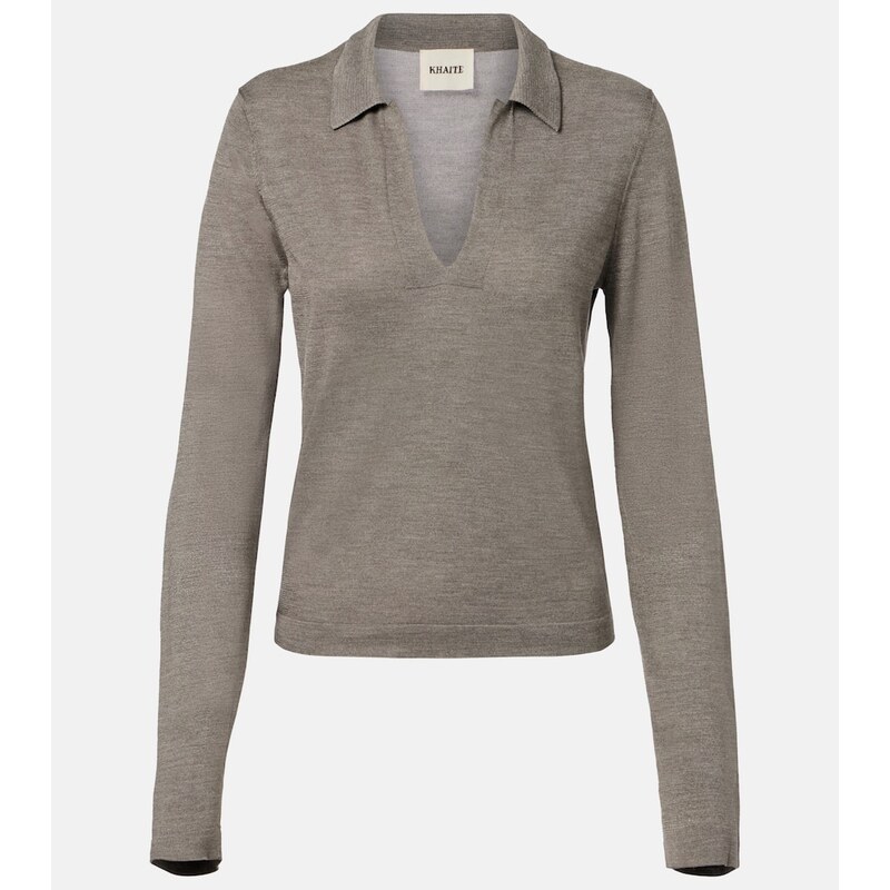 Khaite Mikel silk polo sweater