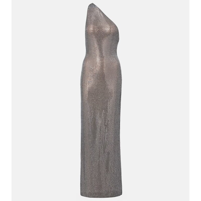 Self-Portrait Embellished one-shoulder gown