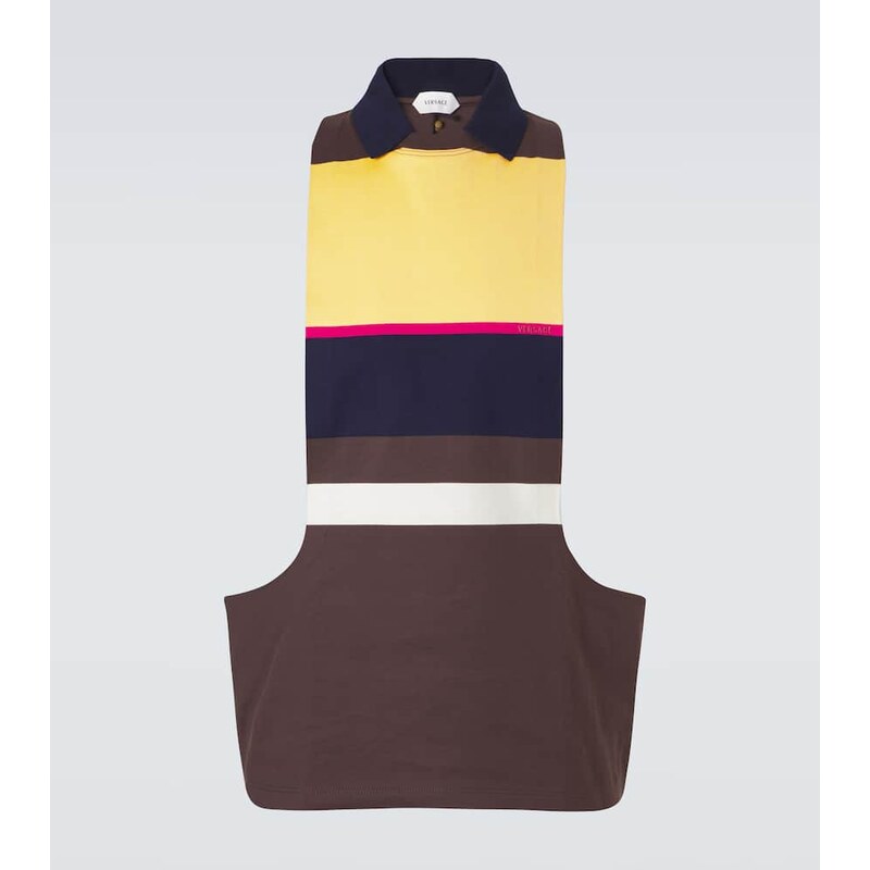 Versace Striped cotton tank top