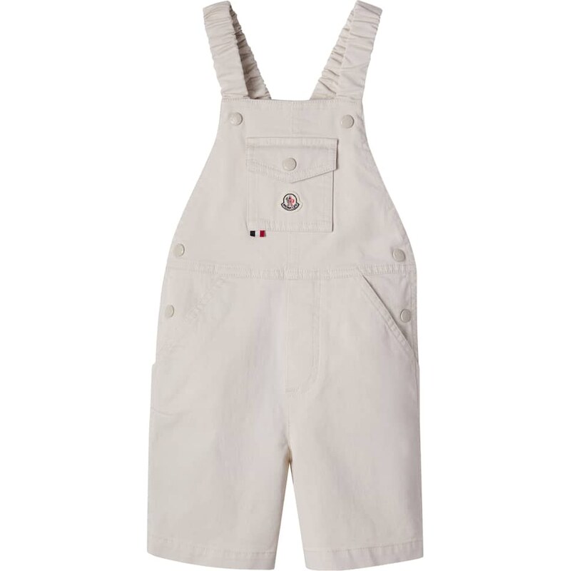 Moncler Enfant Baby cotton-blend twill overalls