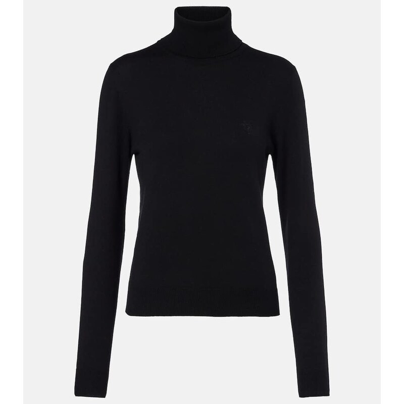 Džemper z vlny, černá barva, turtleneckový steh