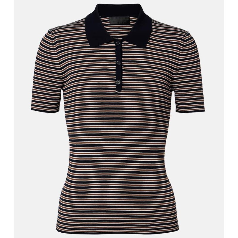 Nili Lotan Gemmatta striped cotton polo shirt