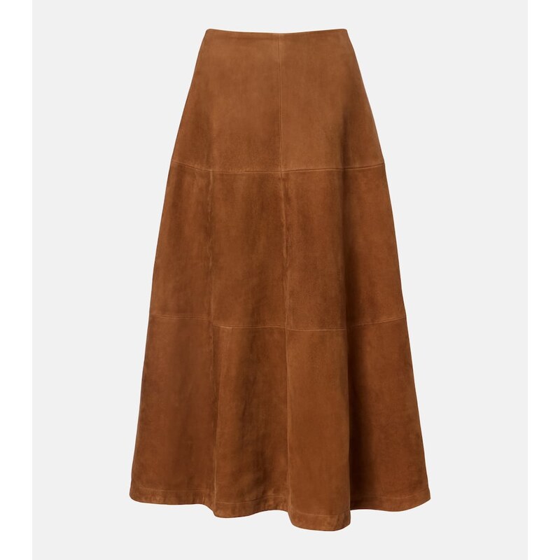 Nour Hammour Opera suede midi skirt