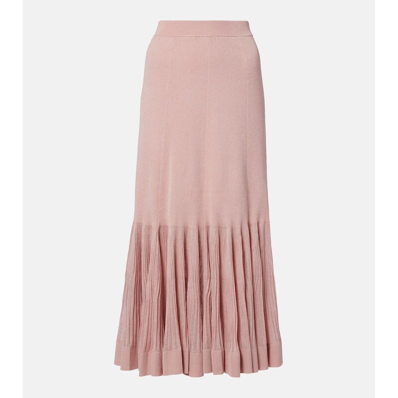 Zimmermann Luna knitted pleated midi skirt