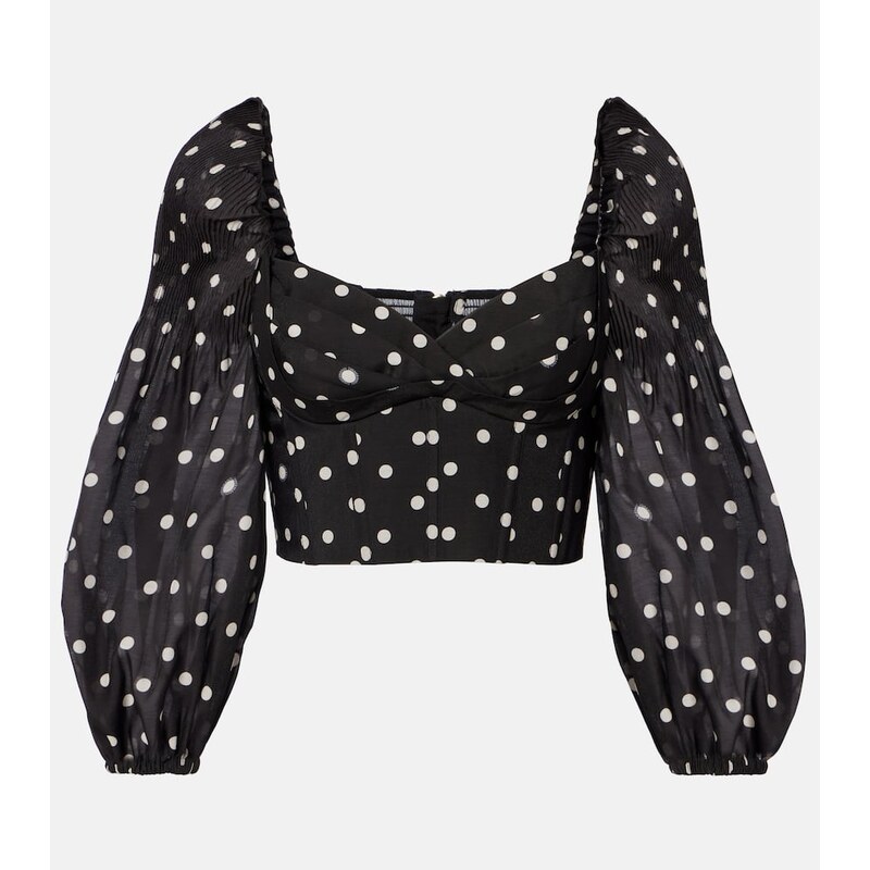 Zimmermann Polka-dot crop top