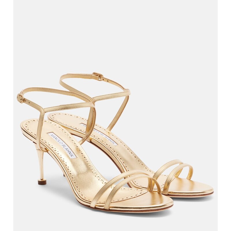 Manolo Blahnik Ciagalo metallic leather sandals