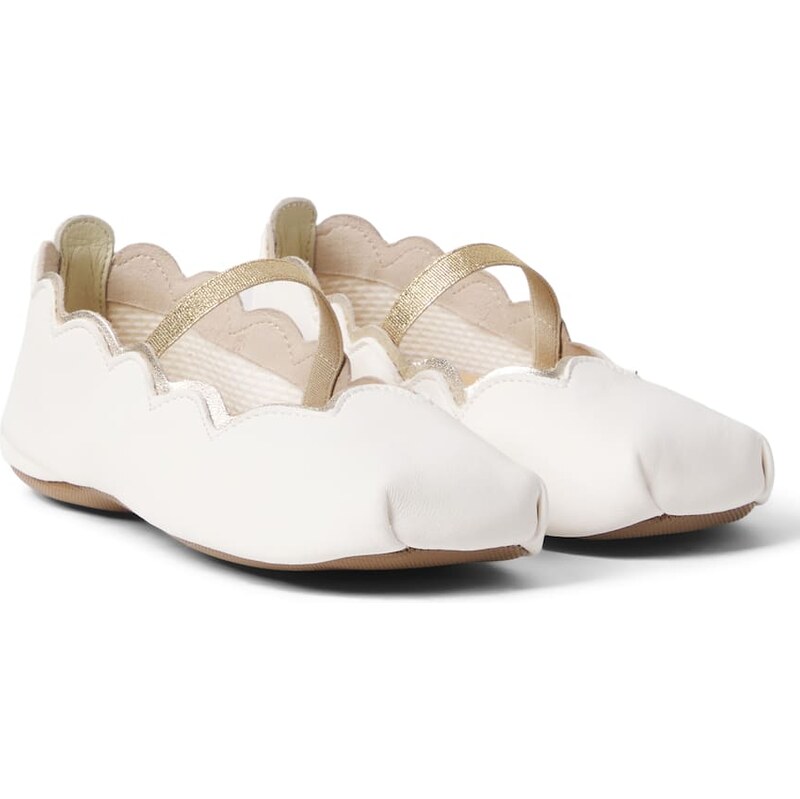 PèPè Scalloped leather ballet flats