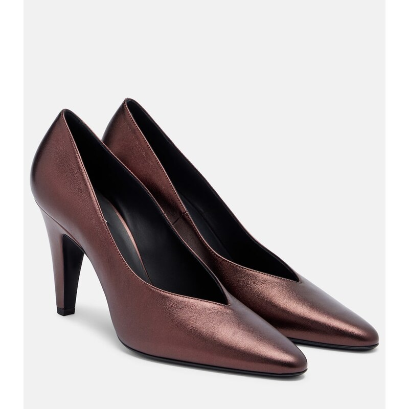 Alaia AlaÃ¯a Metallic leather pumps