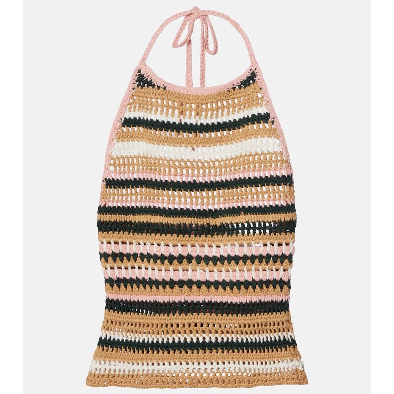 The Upside Crochet halterneck cotton top