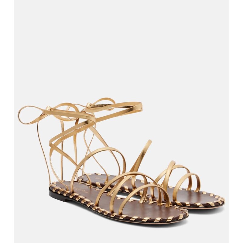 Gianvito Rossi Metallic leather sandals