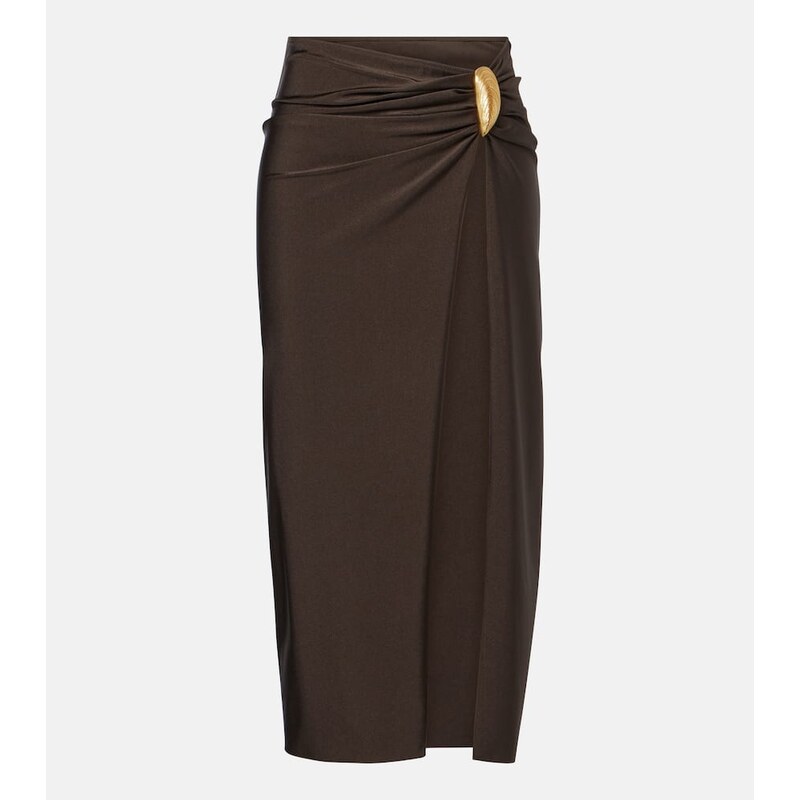 Simkhai Eiana appliquÃ ruched midi skirt