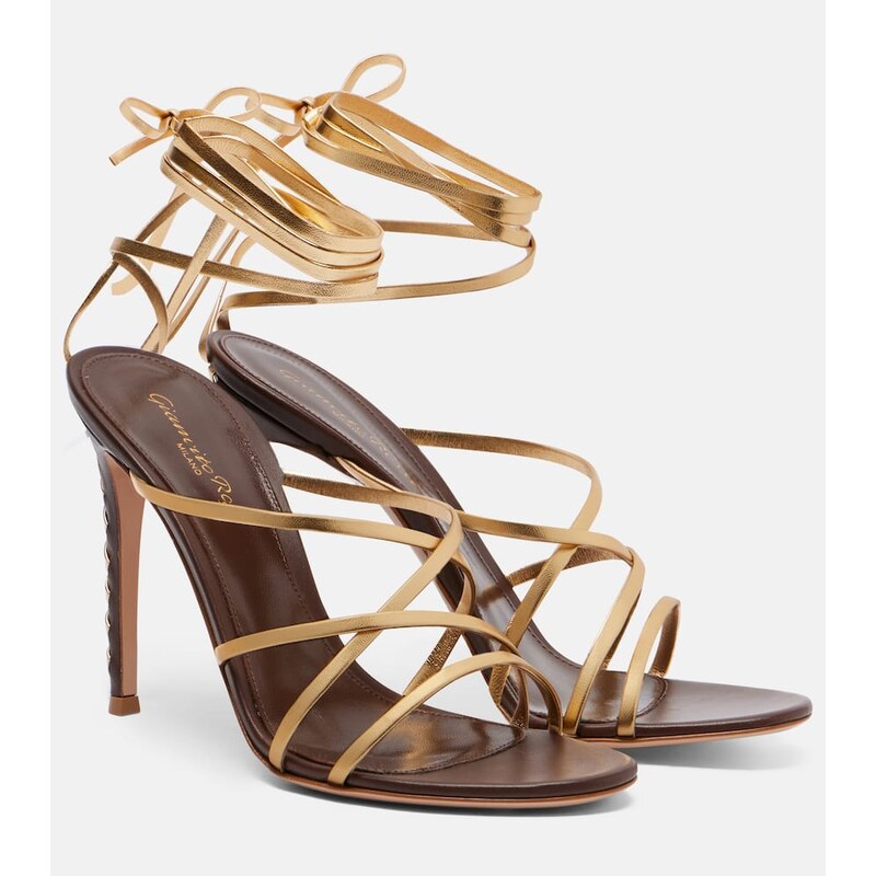 Gianvito Rossi Metallic leather sandals