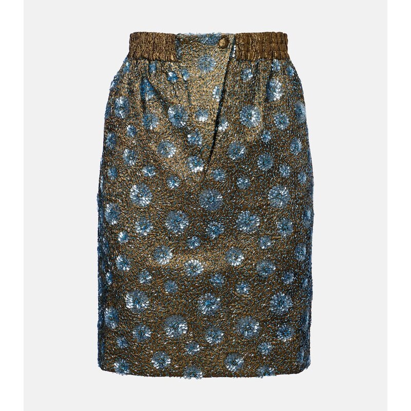 Jacques Wei Floral sequined pencil skirt