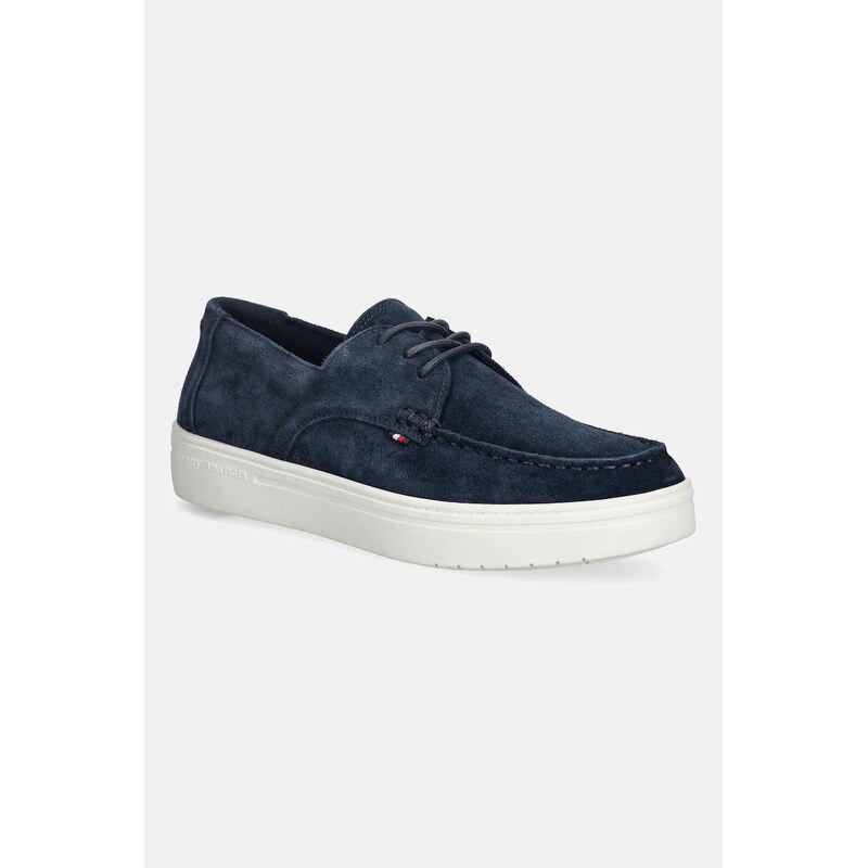 Kožené mokasíny Tommy Hilfiger SUEDE STITCH TOE HYBRID