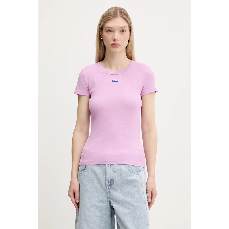 HUGO Blue tričko dámské bavlněné s elastanem Easy Tee_B 110536248