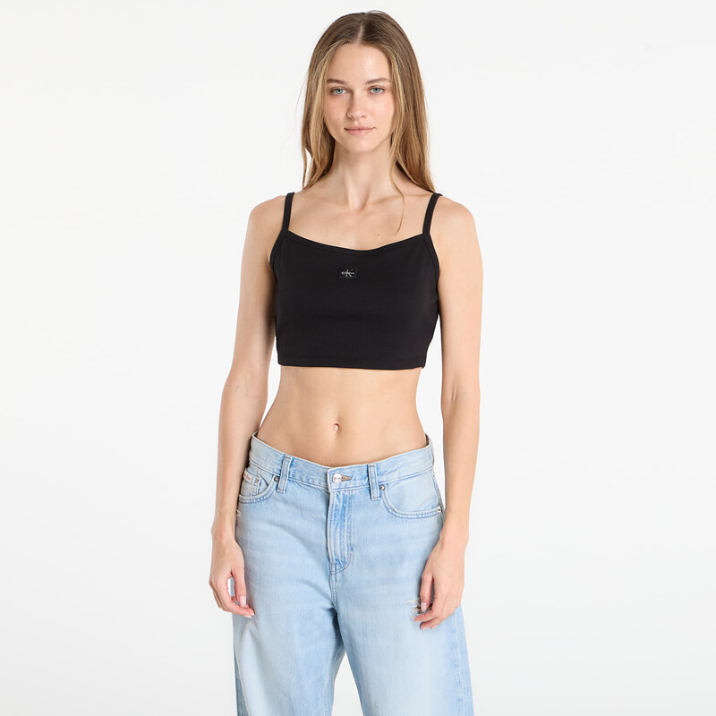 Top Calvin Klein Jeans Sl Woven Label 2X2 B Black L