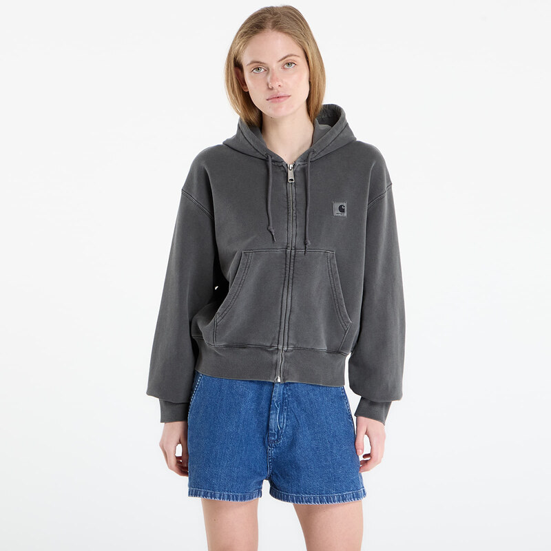 Mikina Carhartt WIP W Hooded Nelson Jacket Black Garment Dyed L