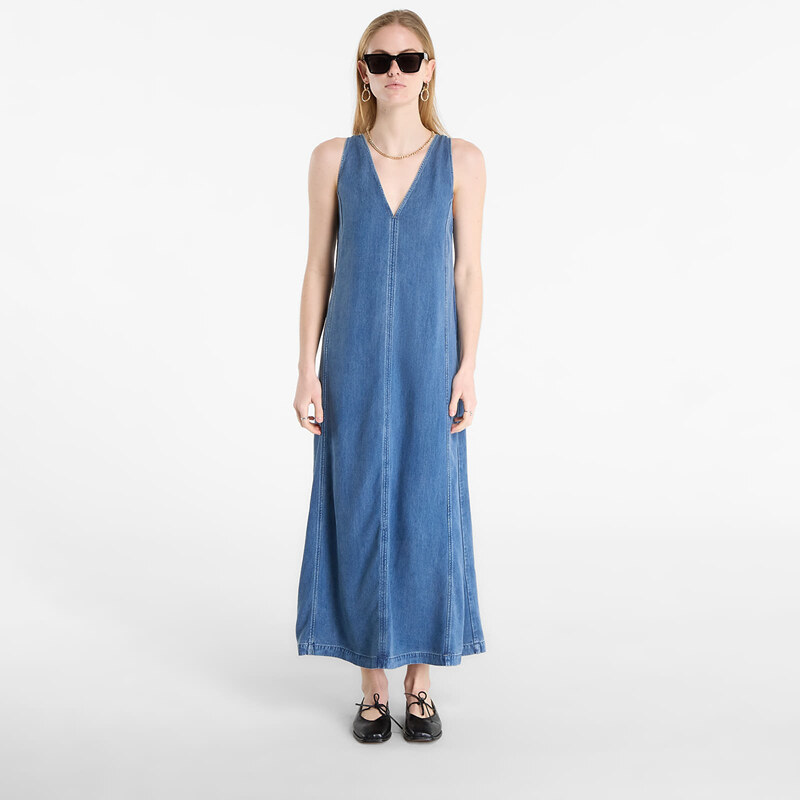 Šaty Samsøe Samsøe Saskylar Dress Medium Denim Blue M