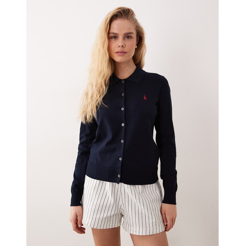 Polo Ralph Lauren icon logo pima cotton fine knit cardigan in