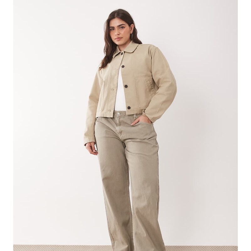 ASOS Curve ASOS DESIGN Curve low rise baggy jean in sage-Green