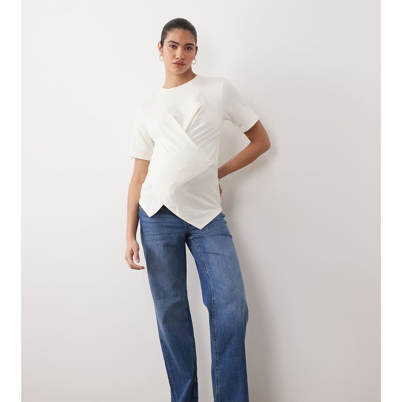 Vero Moda Maternity Tessa wide leg jeans with soft bump band