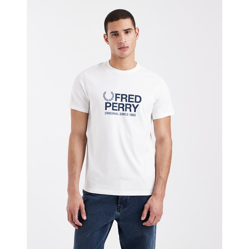 Fred Perry original graphic logo t-shirt in white