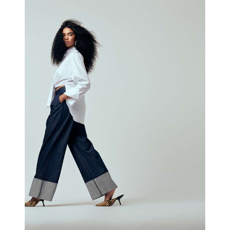 ASOS DESIGN ASOS DESICN iconic tailored turn up wide leg jean in