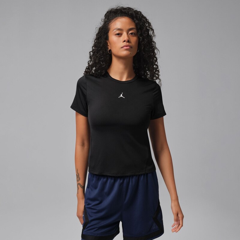 Jordan Sport Essentials Womens Dri-FIT Short-Sleeve Top BLACK/WHITE 114159717