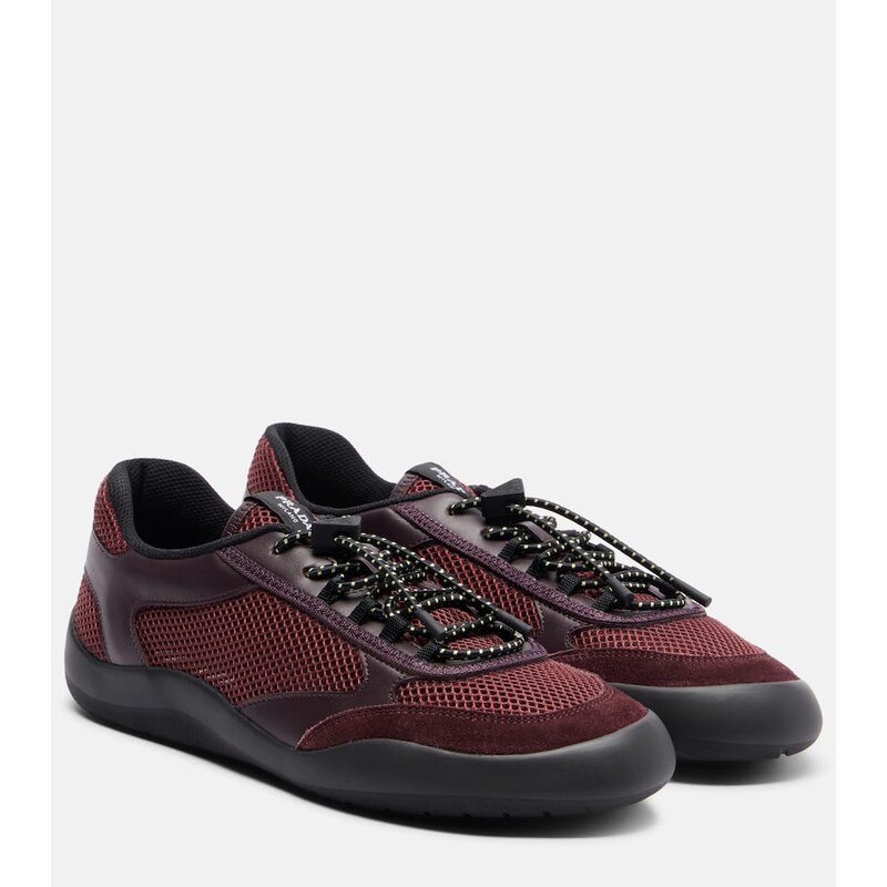 Prada Speedrock leather-trimmed sneakers