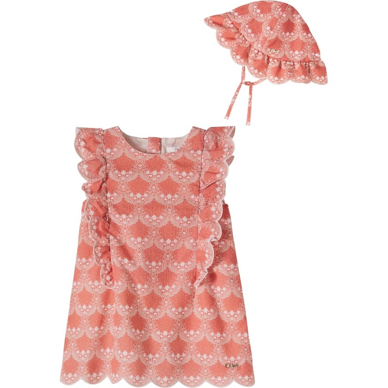Chloe Kids ChloÃ Kids Baby floral cotton dress and hat set