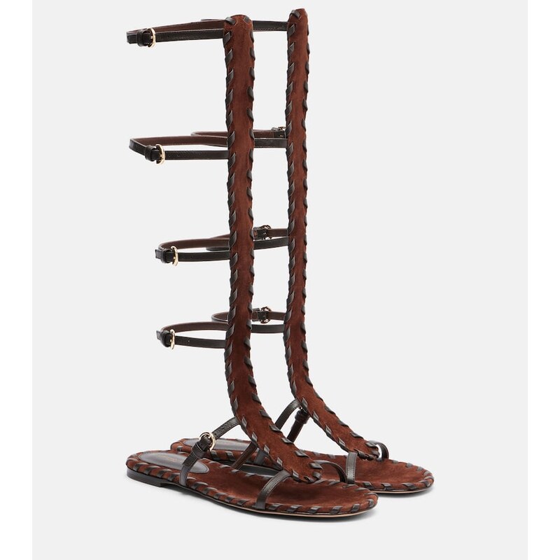Gianvito Rossi Zaira suede and leather gladiator sandals