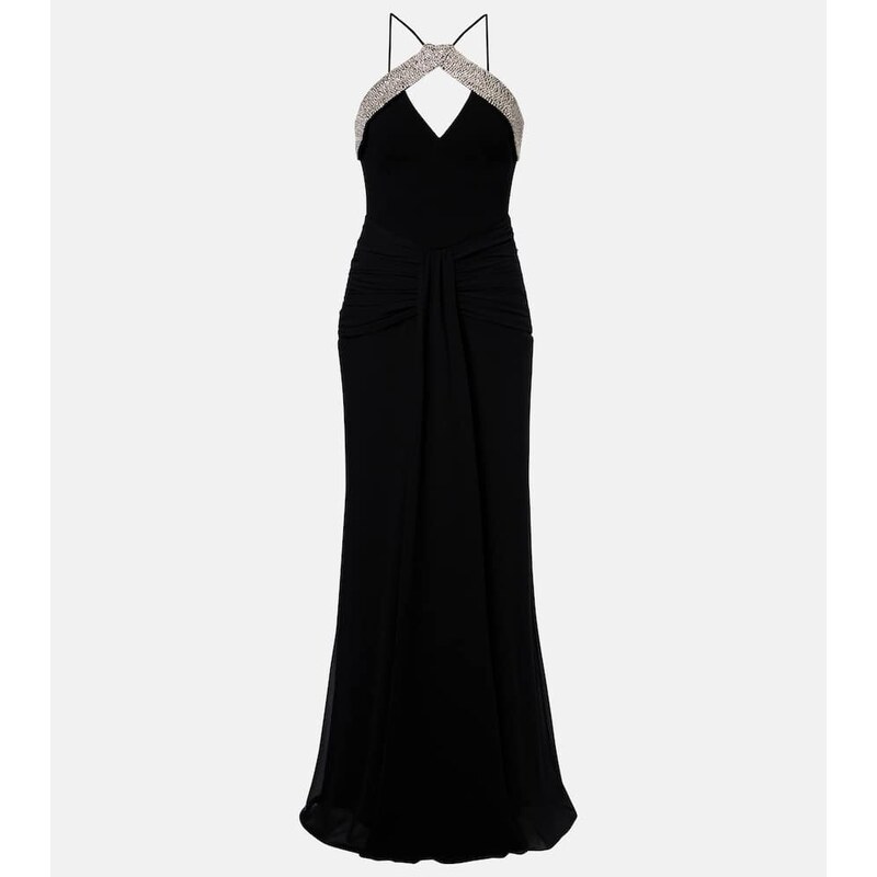 Rebecca Vallance Astros embellished draped gown