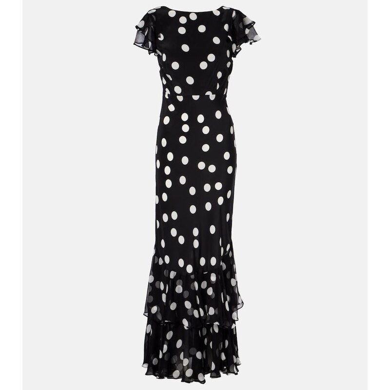 Rixo Ordinia polka-dot silk cocktail dress