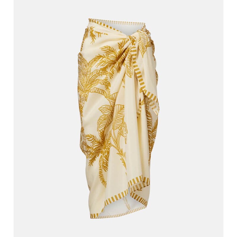 Eres Jungle printed cotton and silk beach cover-up