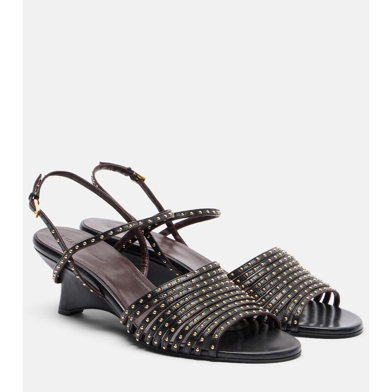 Khaite Drew studded leather wedge sandals
