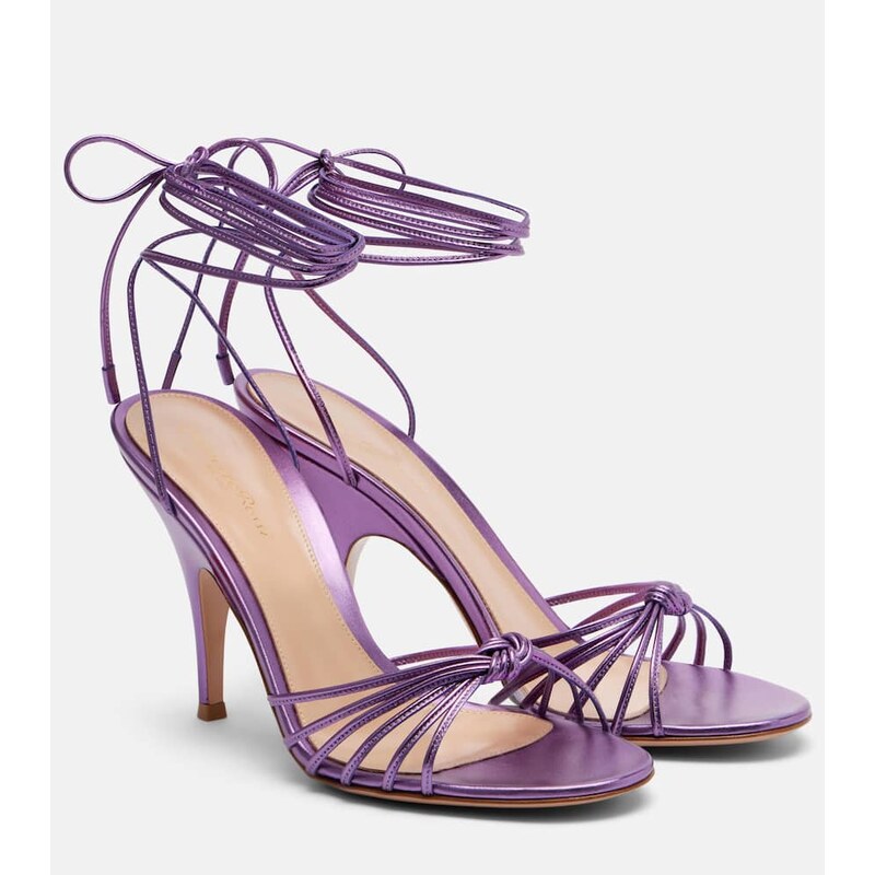 Gianvito Rossi MalÃ metallic leather sandals