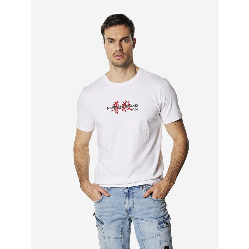 KOROSHI Tričko červená / černá / offwhite