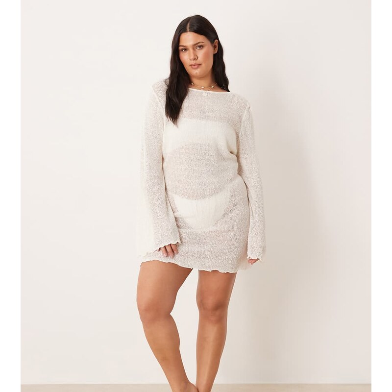 ASOS Curve ASOS DESIGN Curve beach knitted boucle scoop back mini 114183518