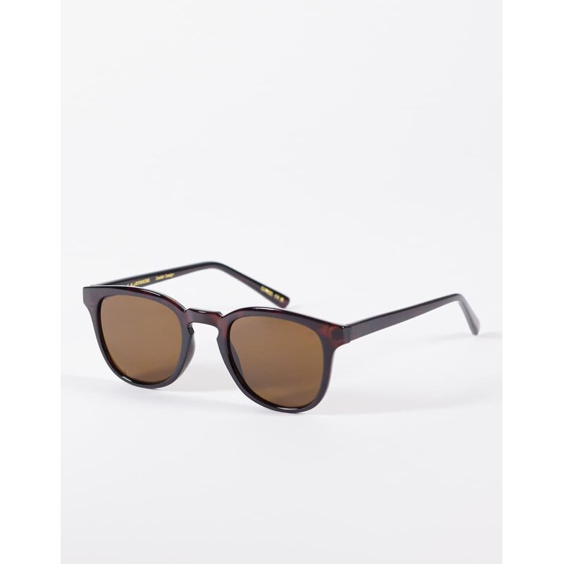 A.Kjaerbede Bate classic round sunglasses in demi tortoise-Brown 114183522