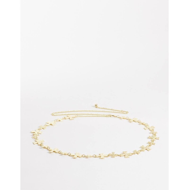 My Accessories curves chain belt with crosses in gold 114183564