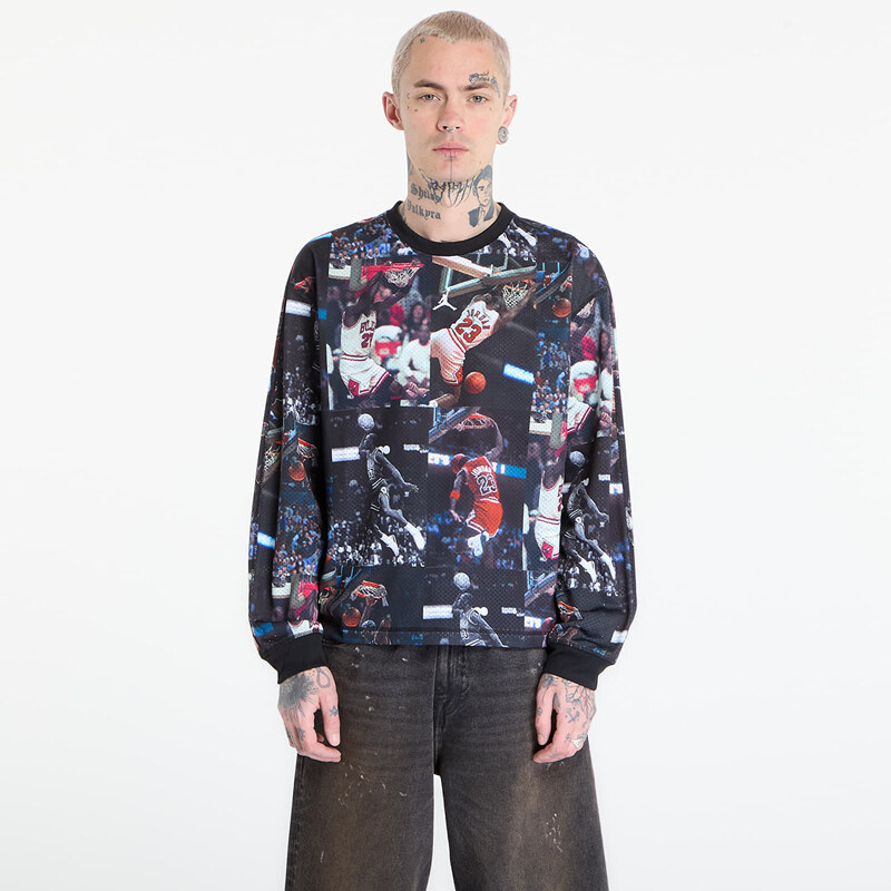 Tričko Jordan Flight Mens Printed Long-Sleeve Jersey Black/