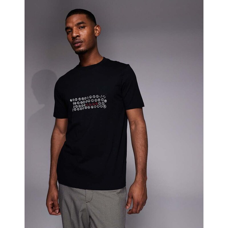 HUGO Red deyss typewriter graphic print t-shirt in black