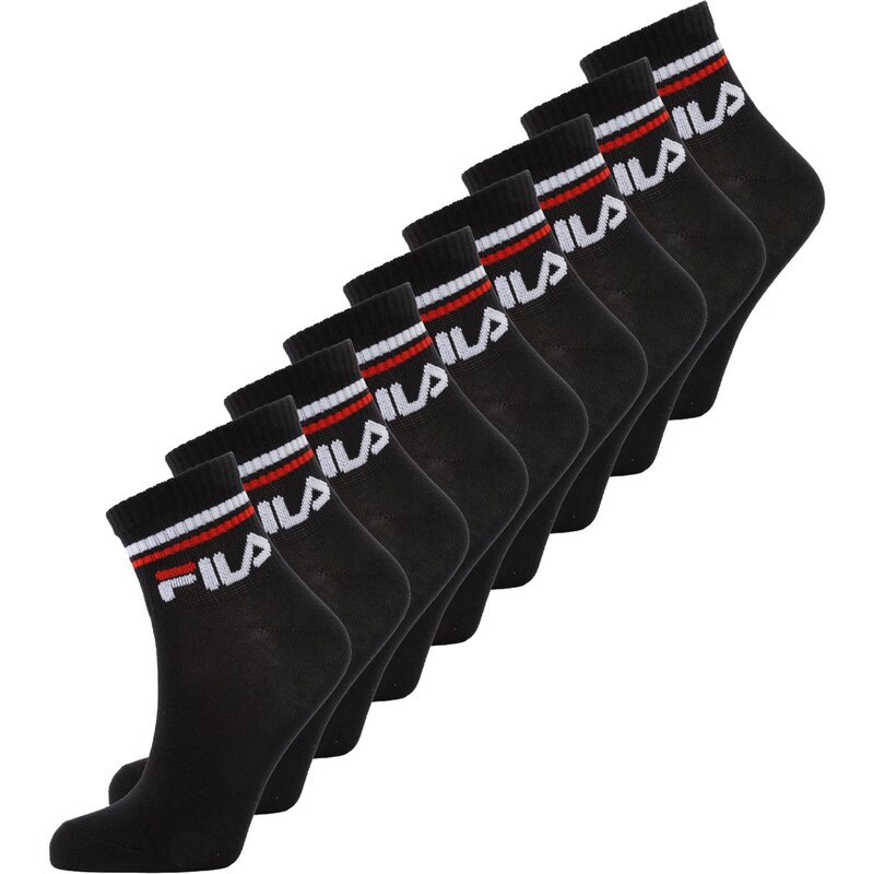 FILA Ponožky QUARTER červená / černá / bílá