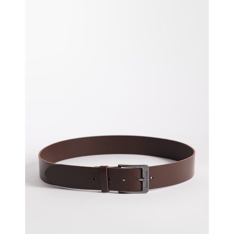 Jack & Jones leather belt in brown