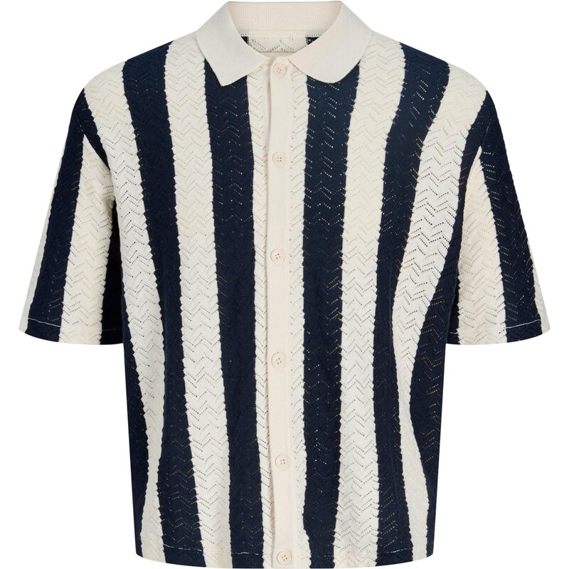 JACK & JONES Košile JORTYLER krémová / tmavě modrá