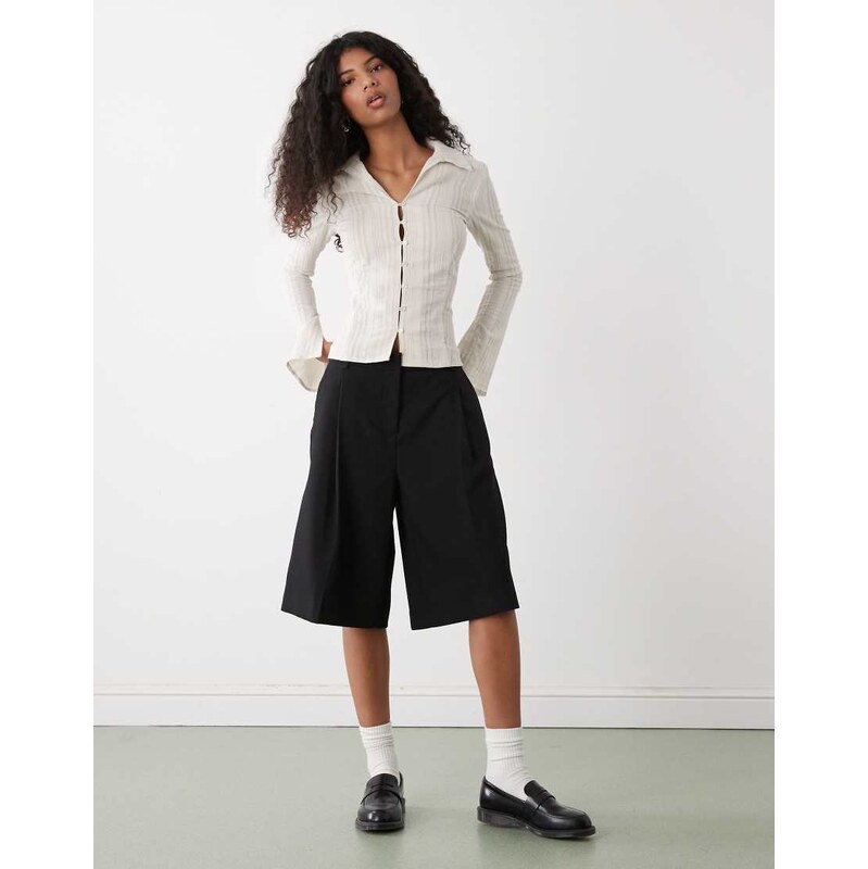 Weekday longline suiting shorts in black 115535743