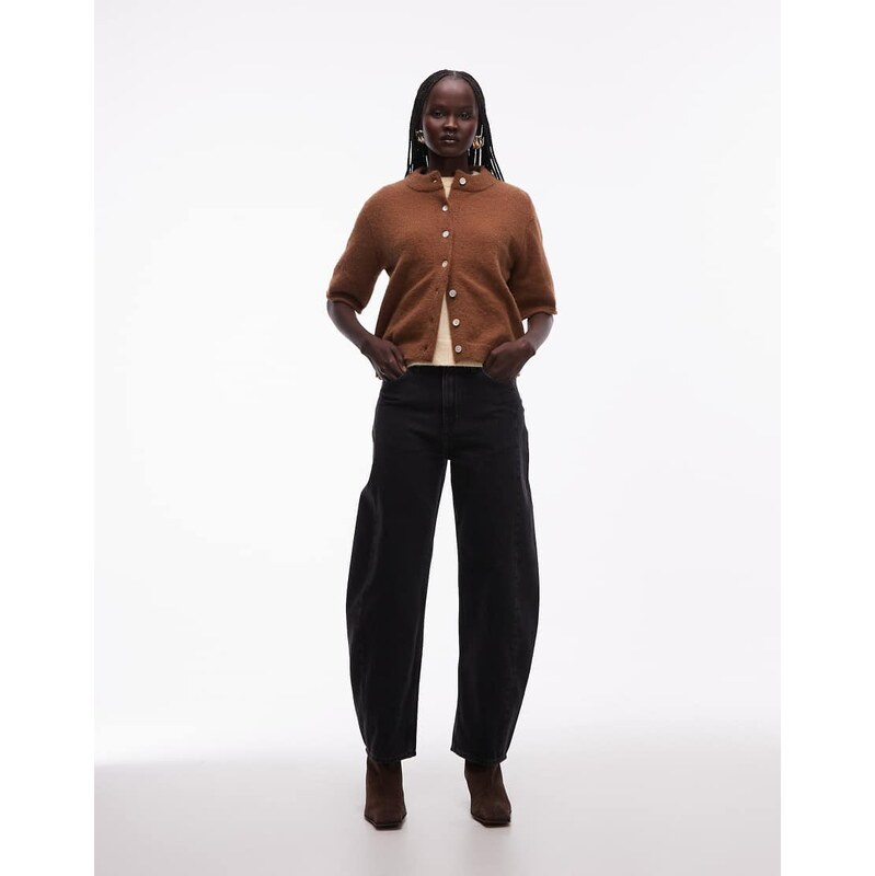 ARKET barrel shaped jeans in washed black 114183644